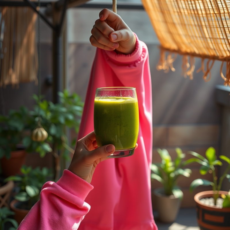 Single-handed Person in a Neon-pink Hoodie