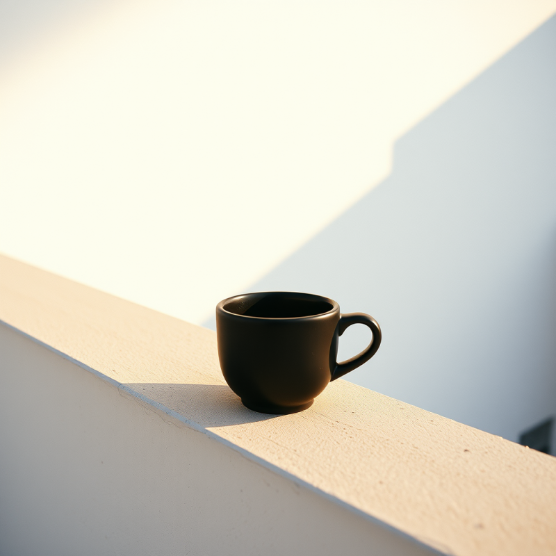 Single Matte Black Ceramic Coffee Cup