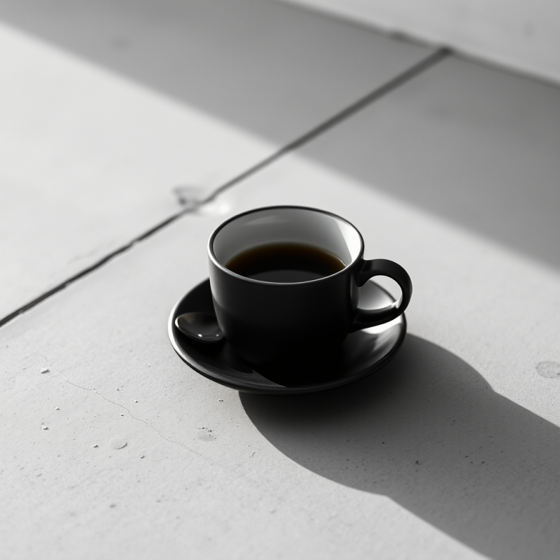 Single Matte Black Ceramic Coffee Cup
