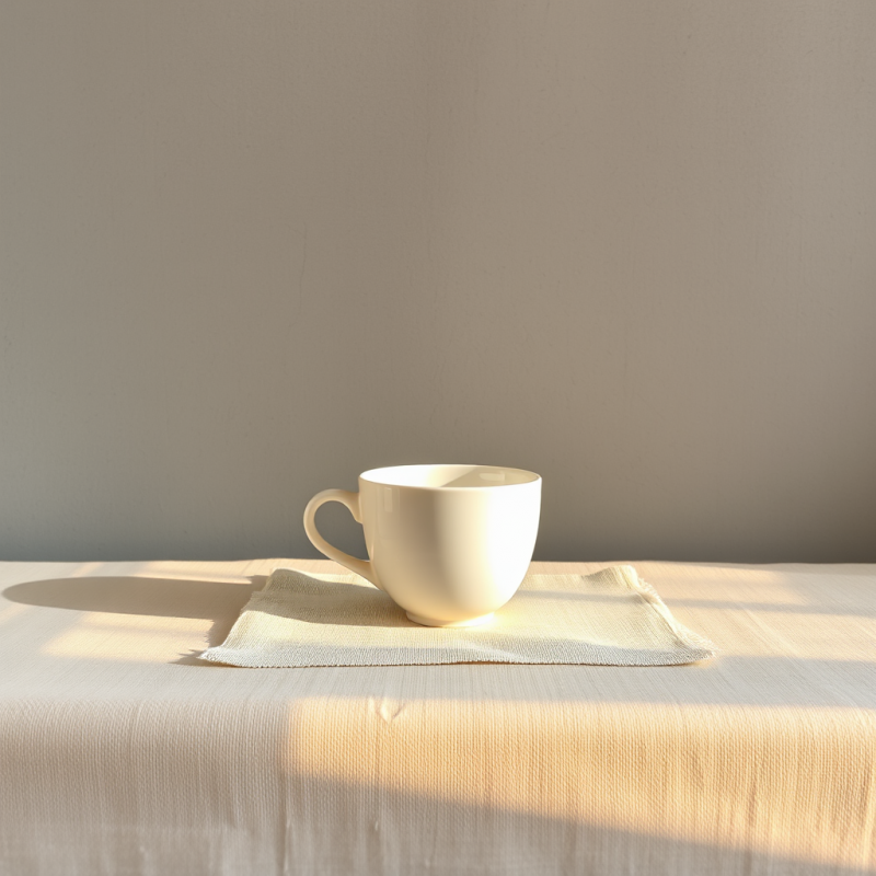 Single Matte White Ceramic Teacup