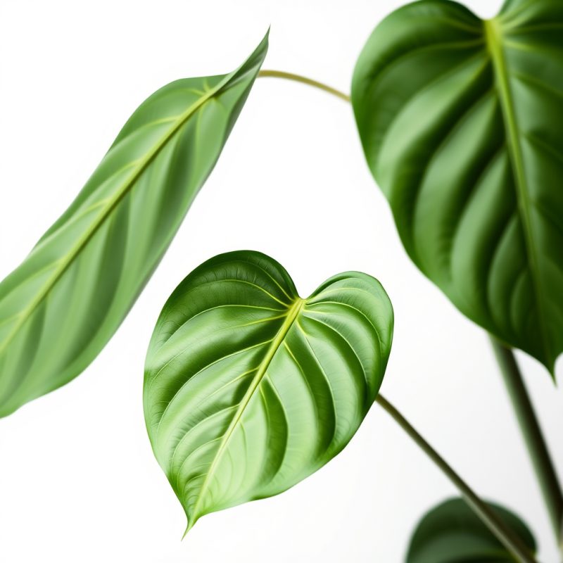Single Monstera Leaf on White Background Botanical Minimal