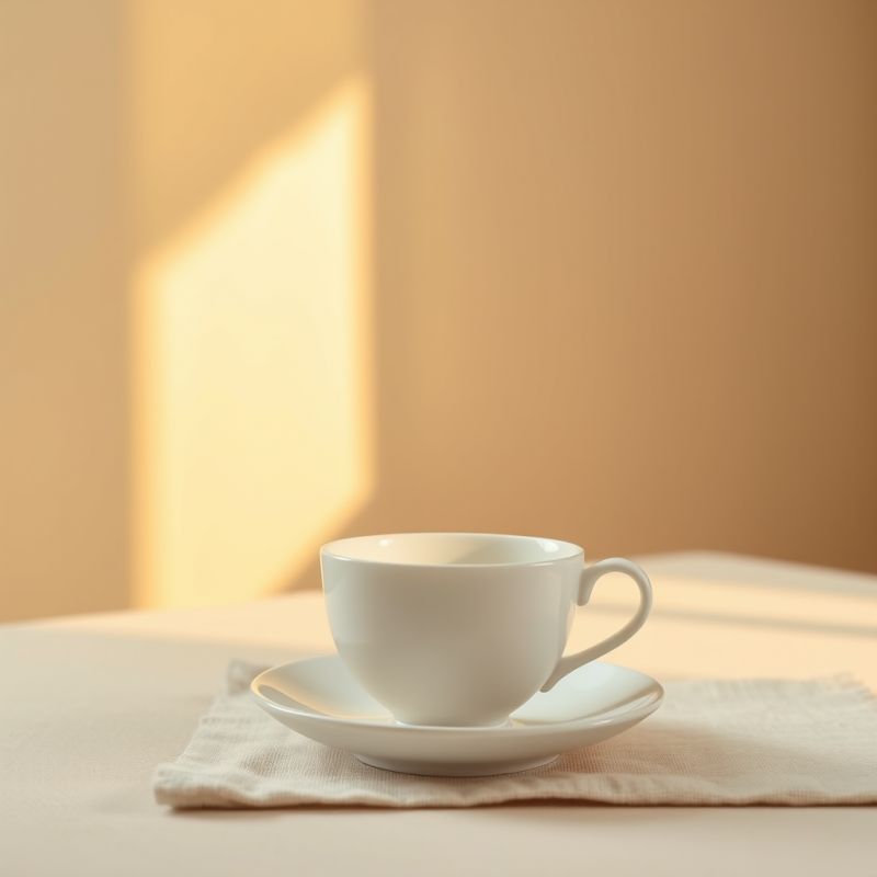 Single Porcelain Teacup in Matte White