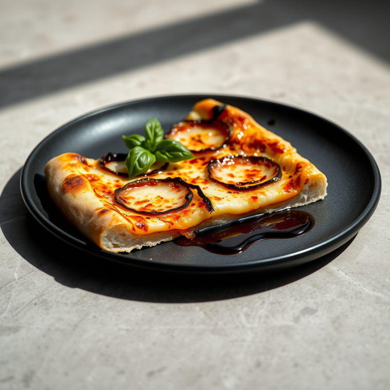 Single Slice of Caramelized Radicchio Pizza on a Matte ...