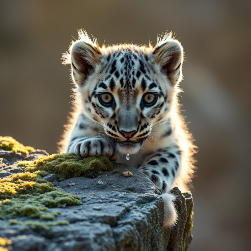 Single Snow Leopard Pup