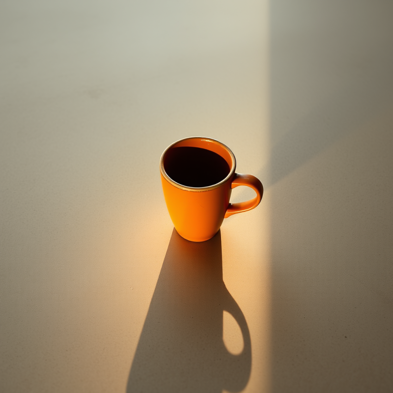 Single Terracotta Mug with a Cracked Rim Sits Centered ...