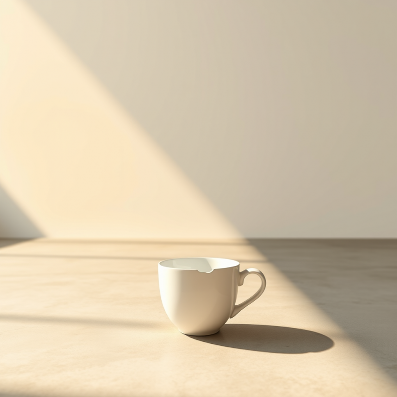 Single White Ceramic Teacup