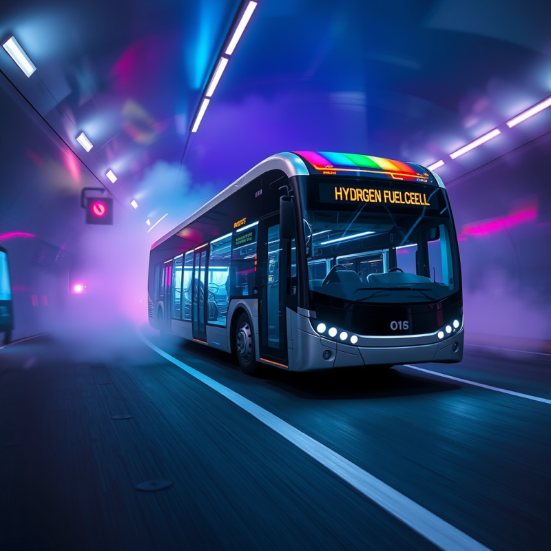 Sleek Hydrogen Fuel Cell Bus Speeds Through a