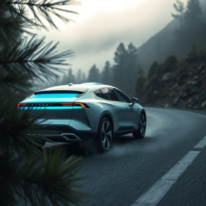 Sleek, Modern Silver Suv Drives Along a Winding