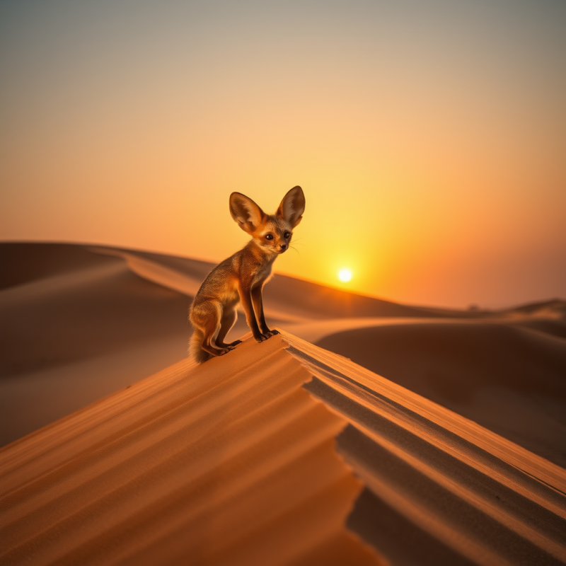 Desert Fox at Sunset