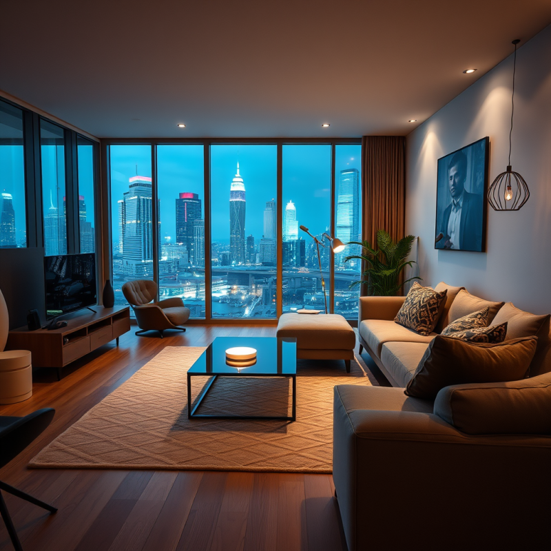 Smart Home Devices Connected Living Room Modern Lifestyle