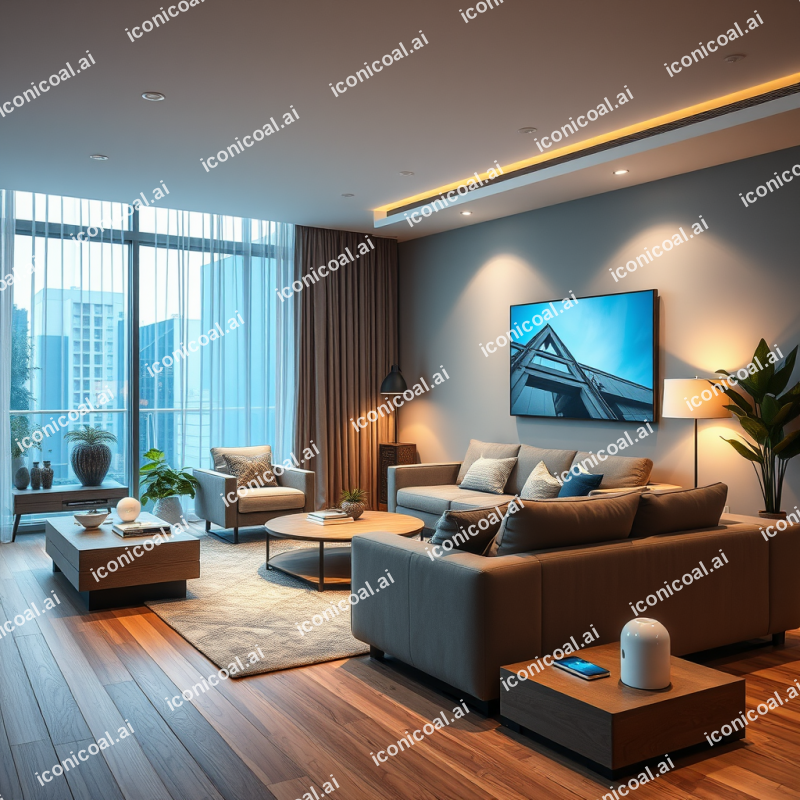 Smart Home Devices Connected Living Room Modern Lifestyle