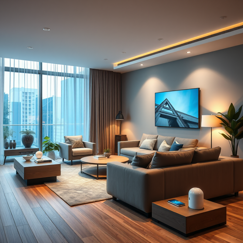 Smart Home Devices Connected Living Room Modern Lifestyle