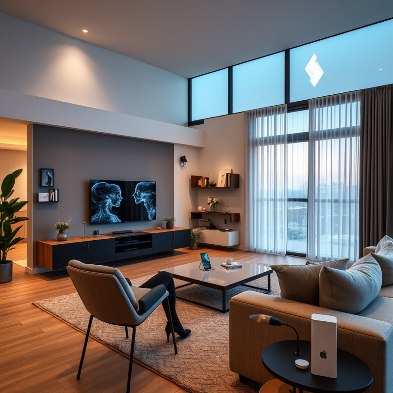 Smart Home Devices Connected Living Room Modern Lifestyle