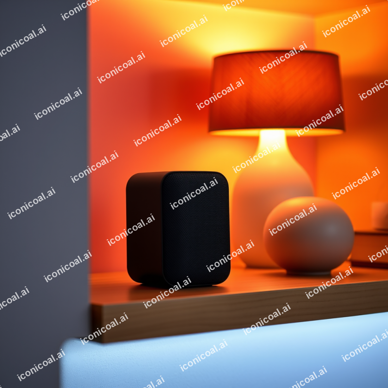 Smart Speaker On Shelf Home Automation Device