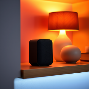 Smart Speaker On Shelf Home Automation Device