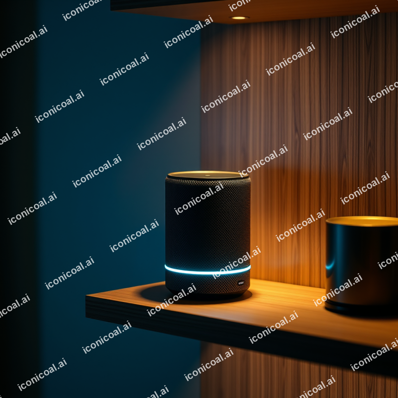 Smart Speaker On Shelf Home Automation Device