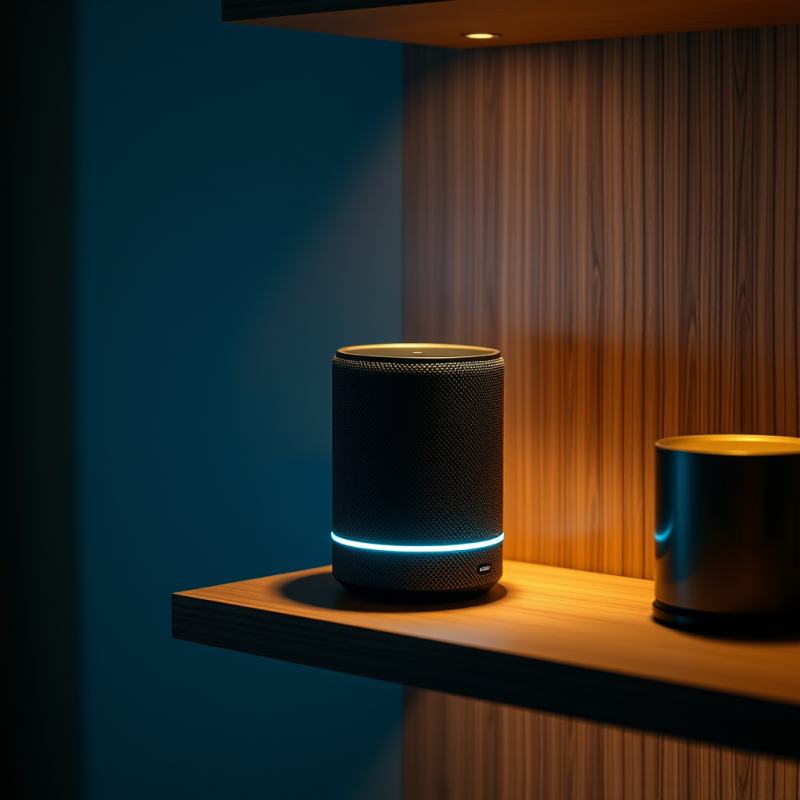 Smart Speaker on Shelf Home Automation Device