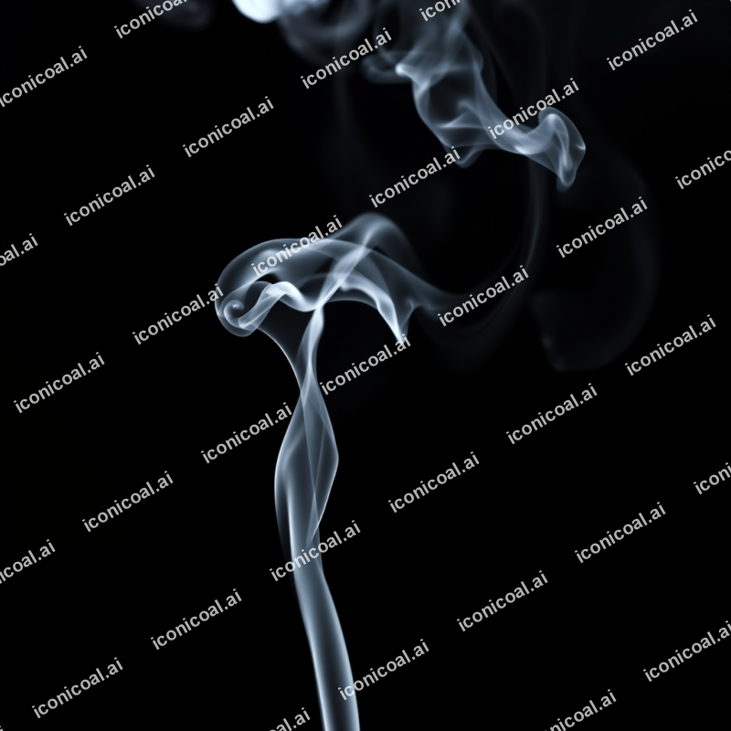 Smoke Tendrils Frozen In Time Against Pure Black Background