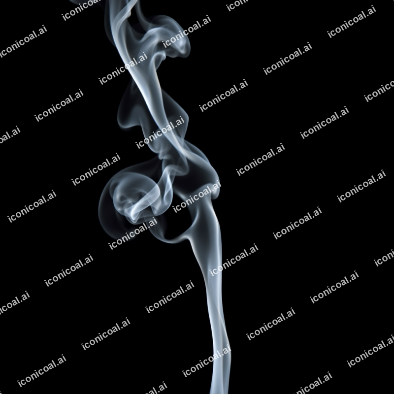 Smoke Tendrils Frozen In Time Against Pure Black Background