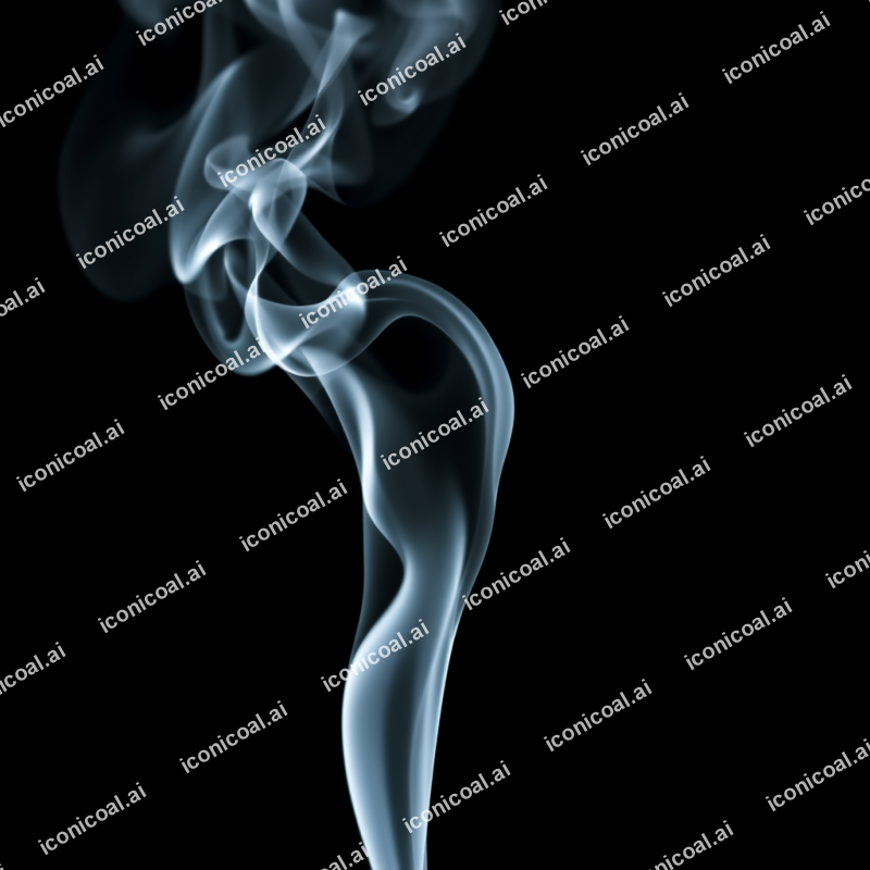 Smoke Tendrils Frozen In Time Against Pure Black Background