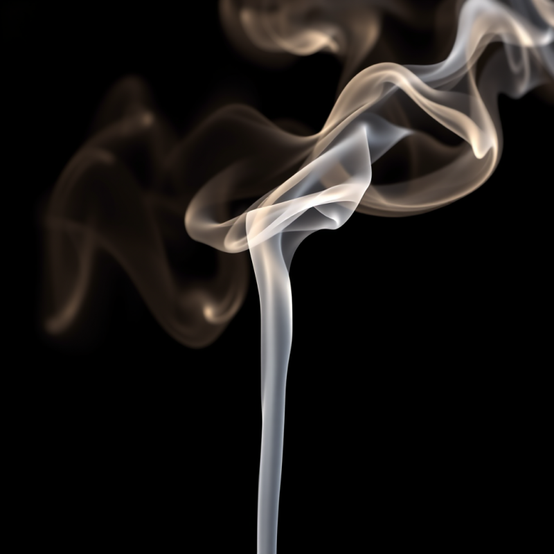 Smoke Tendrils Frozen in Time Against Pure Black Background