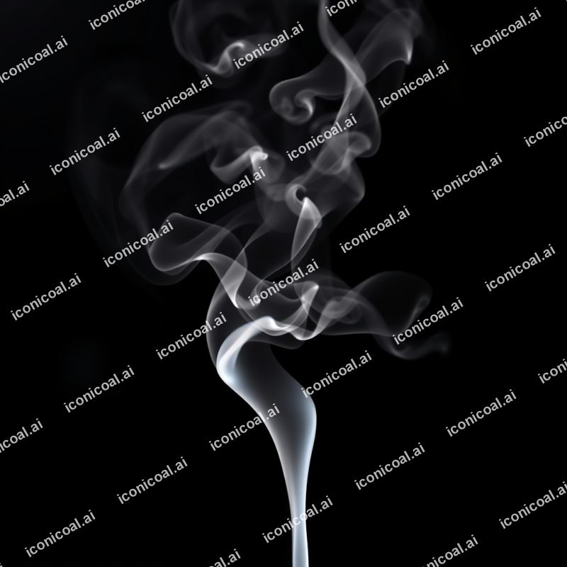 Smoke Tendrils Frozen In Time Against Pure Black Background