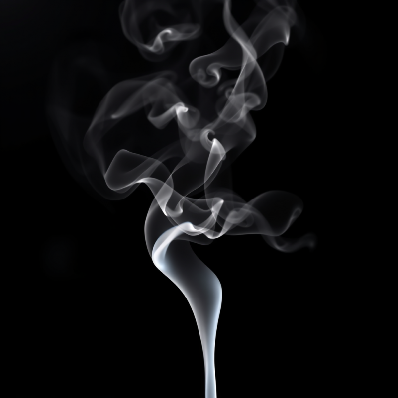 Smoke Tendrils Frozen in Time Against Pure Black Background