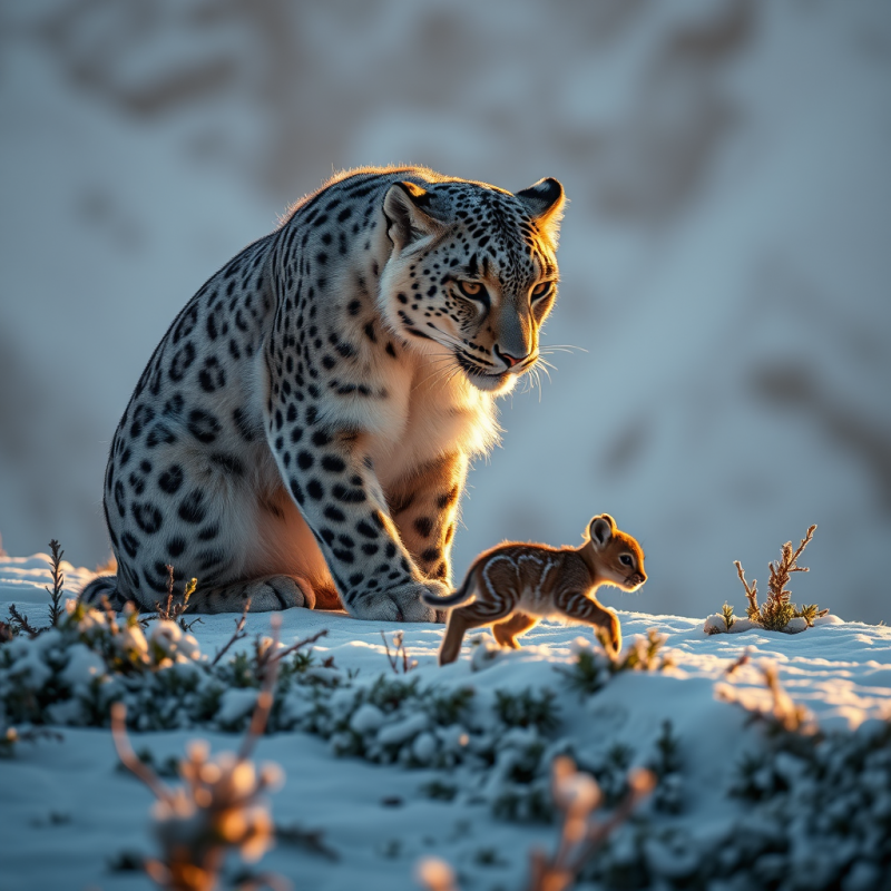 Snow Leopard Mother