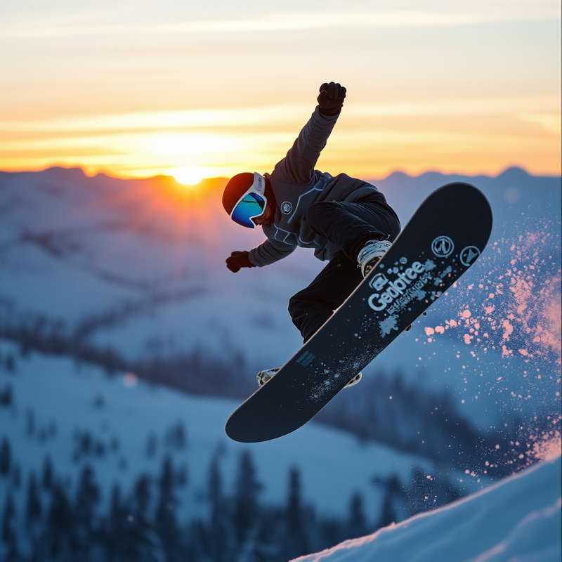 Snowboarder Mid-air at the Peak of a Backflip