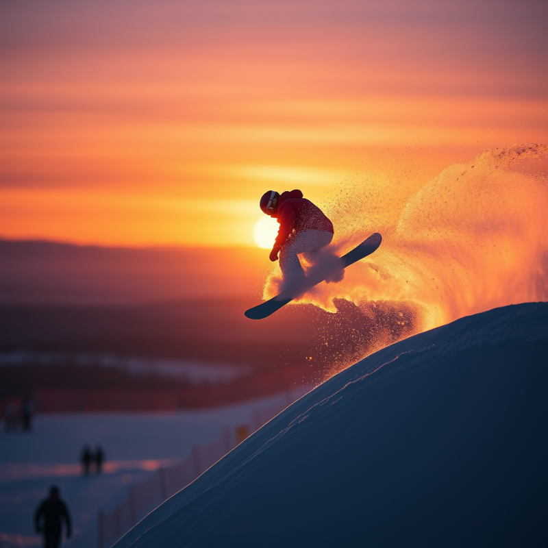Snowboarder Mid-air During a 2026 Winter Olympics Halfp...