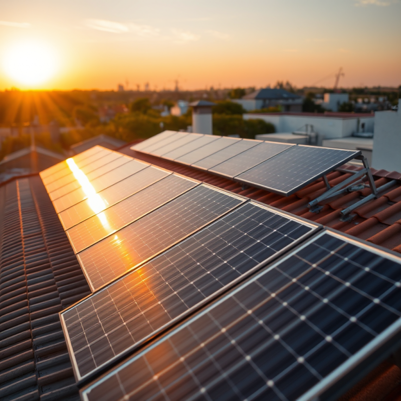 Solar Panels on Rooftop Sustainable Energy Technology