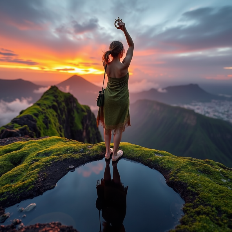 Solo Female Traveler in a Handwoven