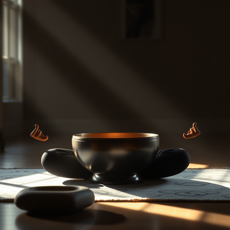 Sound Bowl Meditation Healing Practice Calming Atmosphere