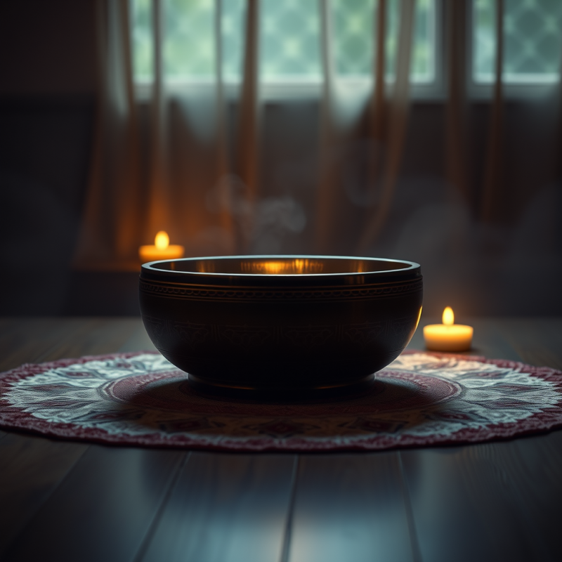 Sound Bowl Meditation Healing Practice Calming Atmosphere