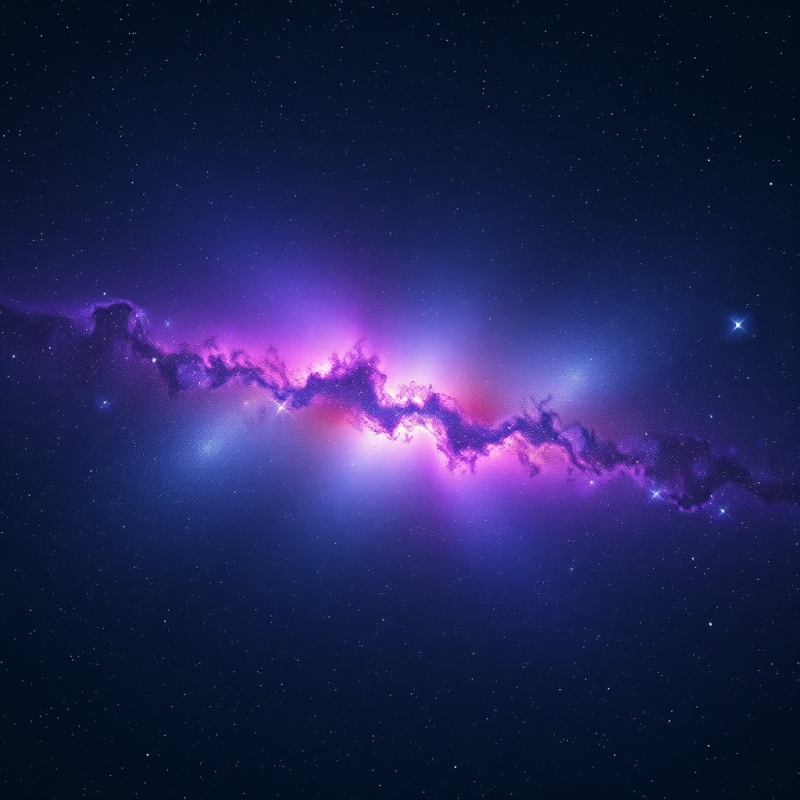 Space Nebula with Stars Cosmic Purple and Blue Colors