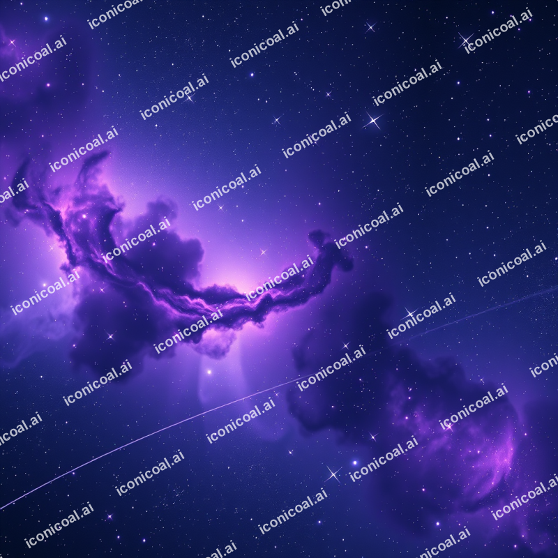 Space Nebula With Stars Cosmic Purple And Blue Colors