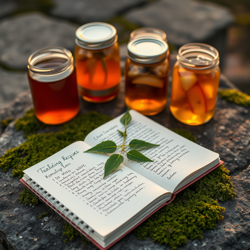 Spiral-bound Notebook with Handwritten Fermentation Rec...