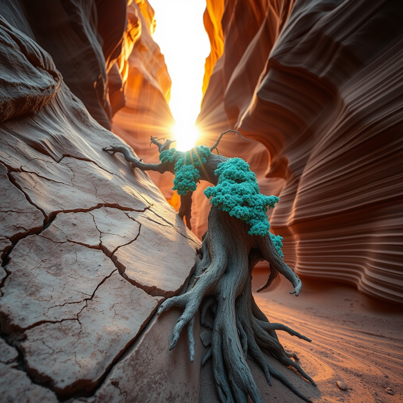 Striking Tree with Vibrant Turquoise Foliage Grows