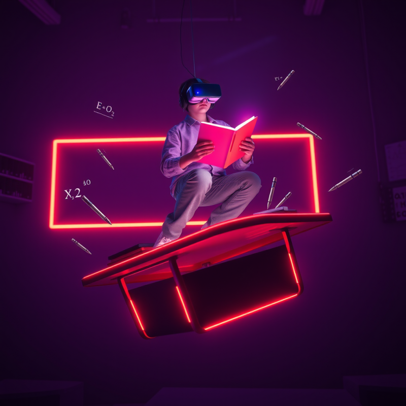 Student Suspended Mid-air Above a Tilted