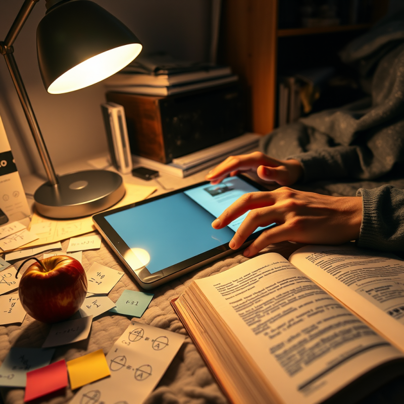 Student's Hands Interact with a Tablet While