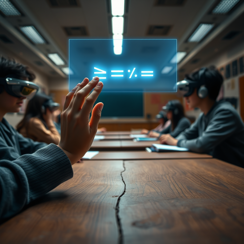Students Wearing Vr Headsets Interact with Glowing