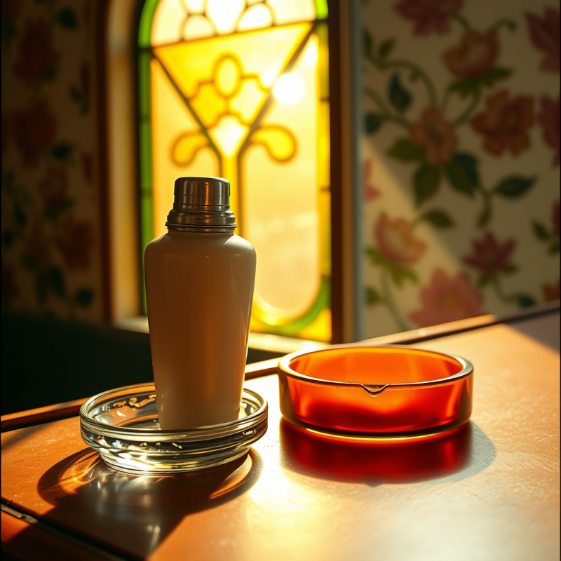 Sun-faded 1950s Porcelain Cocktail Shaker