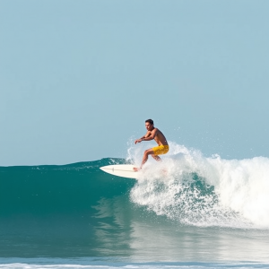 Surfer Riding Wave Ocean Action Sports Adventure