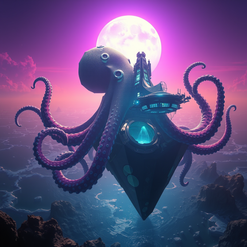 Surreal, Ai-generated Scene Featuring a Giant