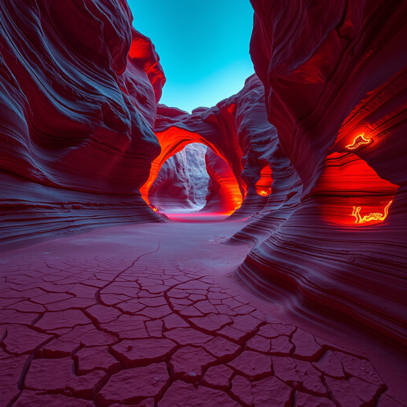 Surreal Desert Canyon at Twilight