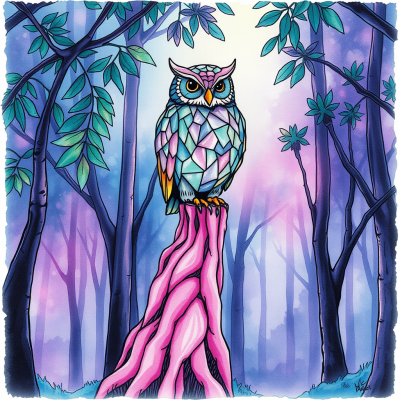 Surreal Hand-drawn Illustration of a Floating