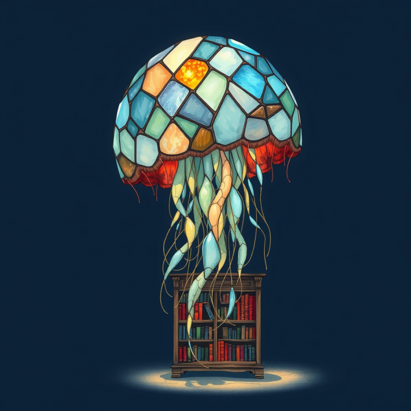 Surreal Hand-drawn Illustration of a Glowing