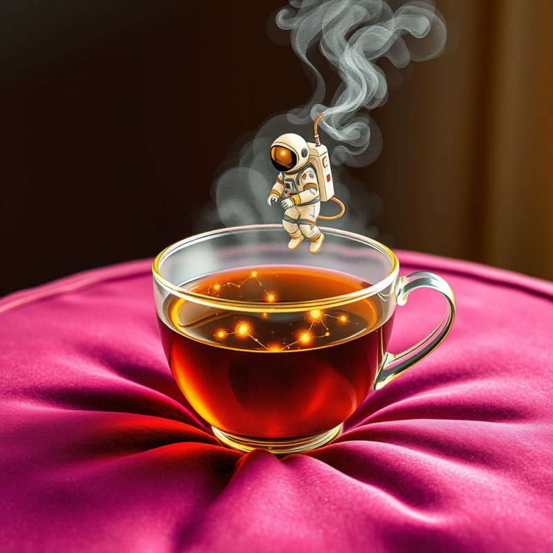 Surreal Hand-drawn Illustration of a Tiny Astronaut in ...