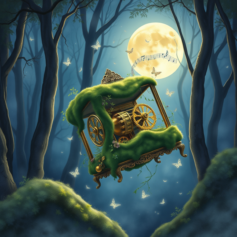 Surreal Watercolor Illustration of a Floating