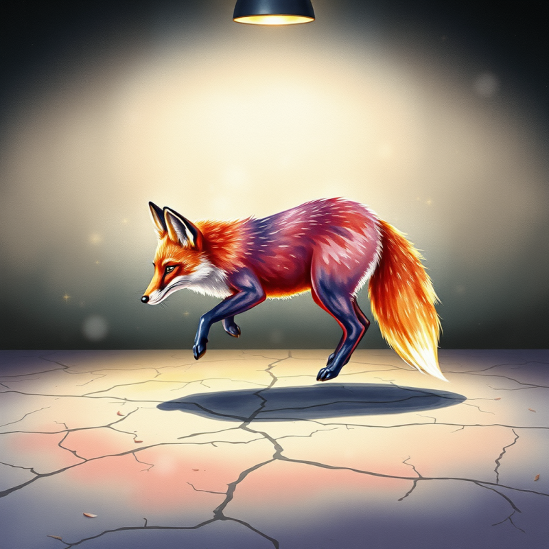 Surreal Watercolor Illustration of a Fox Made Entirely ...